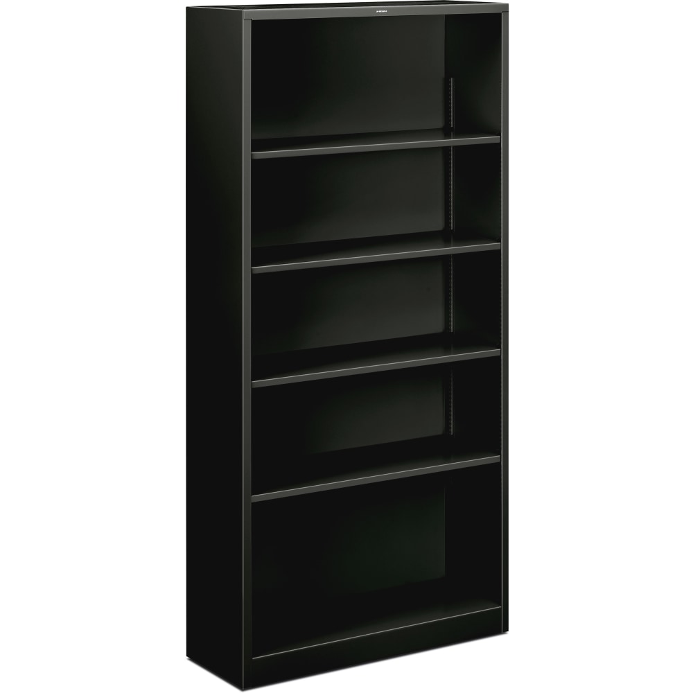 HON Brigade Steel Modular Shelving Bookcase, 5 Shelves, 72inH x 34-1/2inW x 12-5/8inD, Black