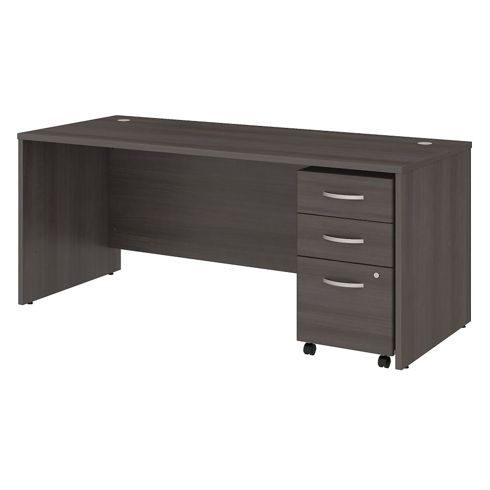 Bush Business Furniture Studio C 72inW Office Computer Desk With Mobile File Cabinet, Storm Gray, Standard Delivery