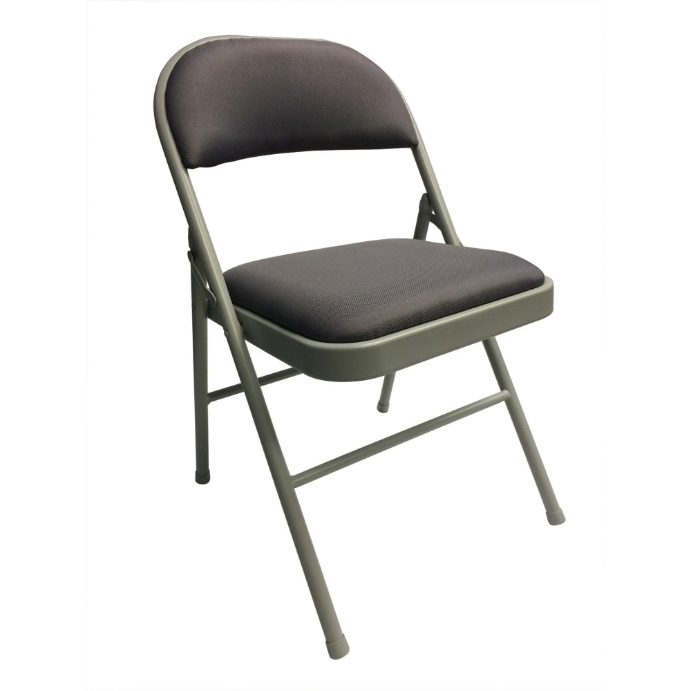 Realspace Upholstered Padded Folding Chair, Gray