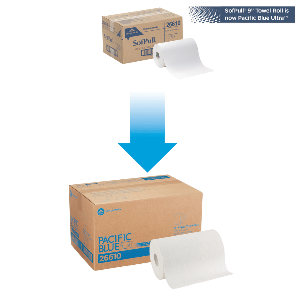 Pacific Blue Ultra by GP PRO 1-Ply Paper Towels, Pack Of 6 Rolls