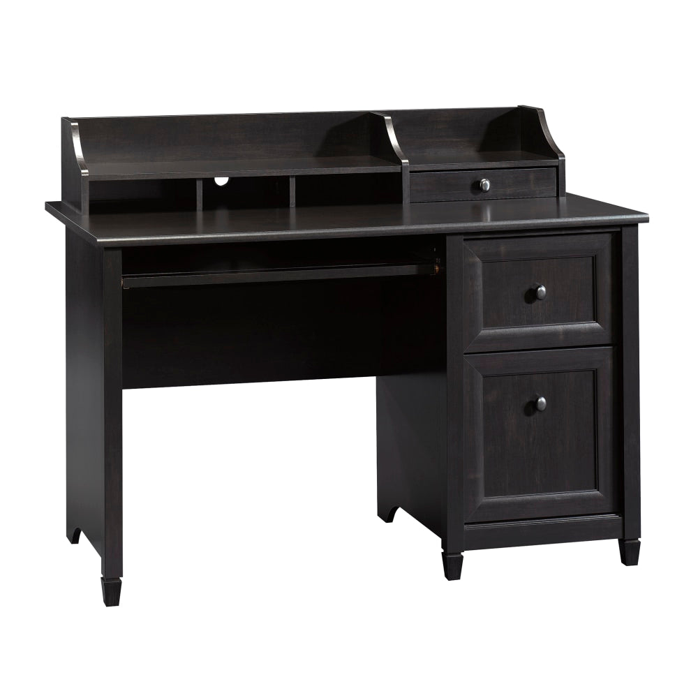 Sauder Edge Water 48inW Computer Desk With Hutch, Estate Black