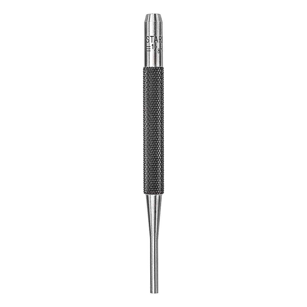 Drive Pin Punches, 4 in, 1/8 in tip, Steel