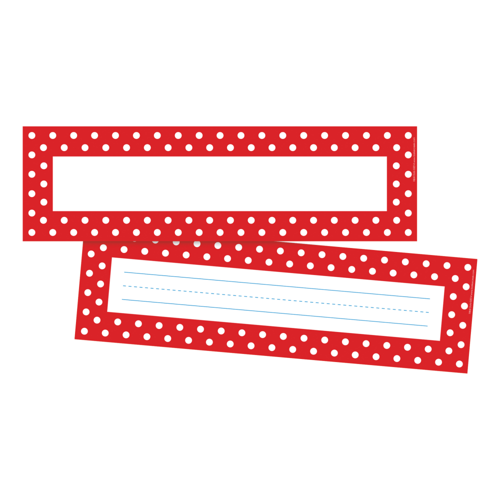 Barker Creek Double-Sided Name Plates, 12in x 3-1/2in, Dots, Pack Of 36 Plates, Set Of 2 Packs