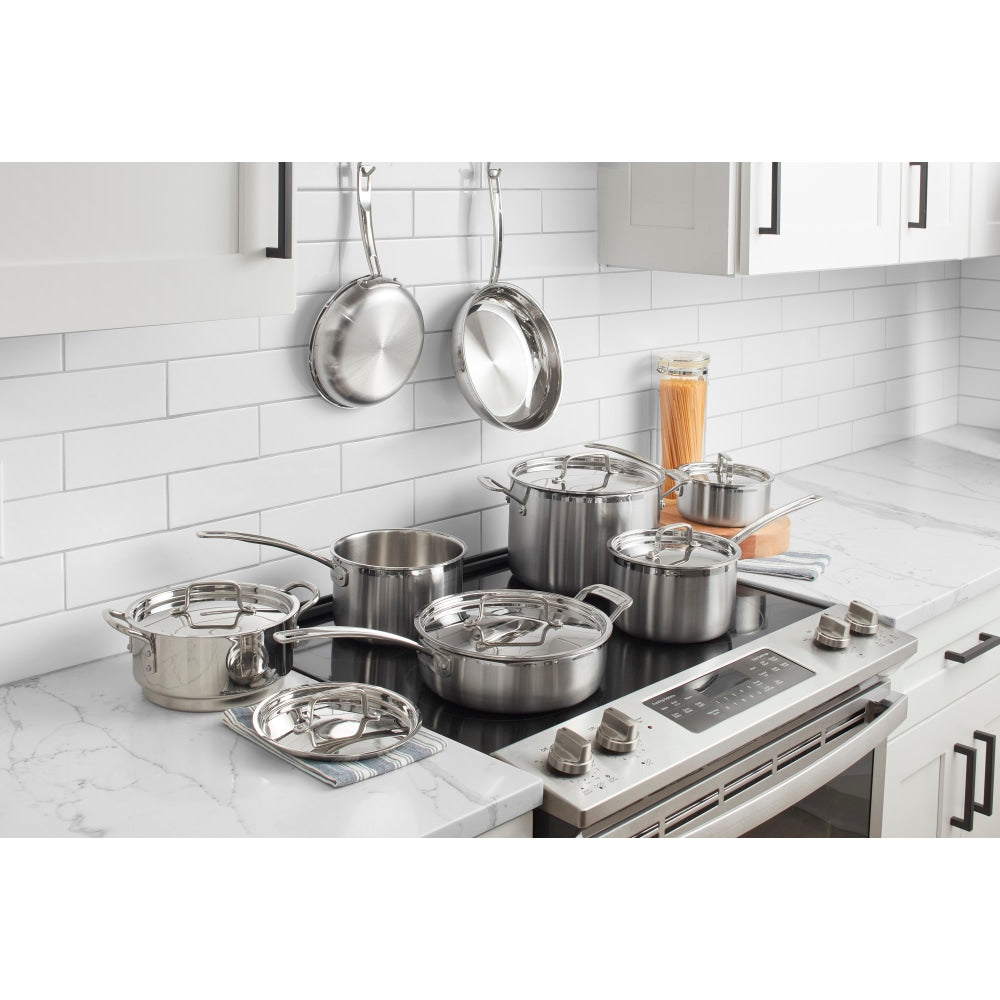 Cuisinart Triple Ply 12-Piece Cookware Set, Silver