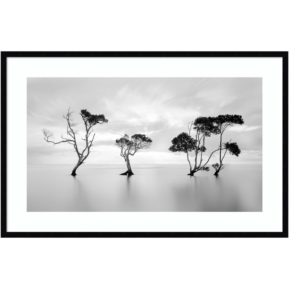 Amanti Art Waving Trees by Steven Fudge Wood Framed Wall Art Print, 41inW x 27inH, Black