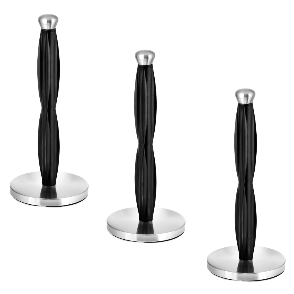 Alpine Paper Towel Holders, Pewter Perfect, 14in x 6-3/4in x 6-3/4in, Black/Silver, Pack Of 3 Holders