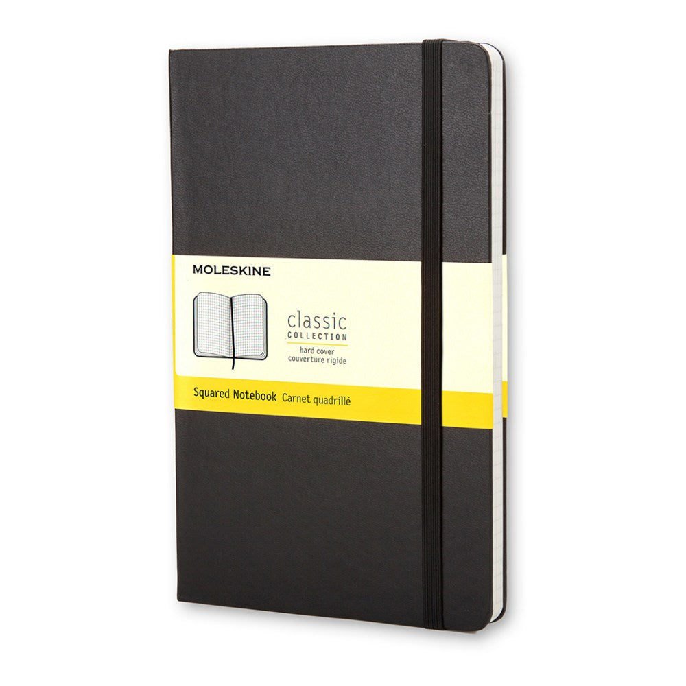 Moleskine Classic Hard Cover Notebook, 5in x 8-1/4in, Squared, 240 Pages, Black