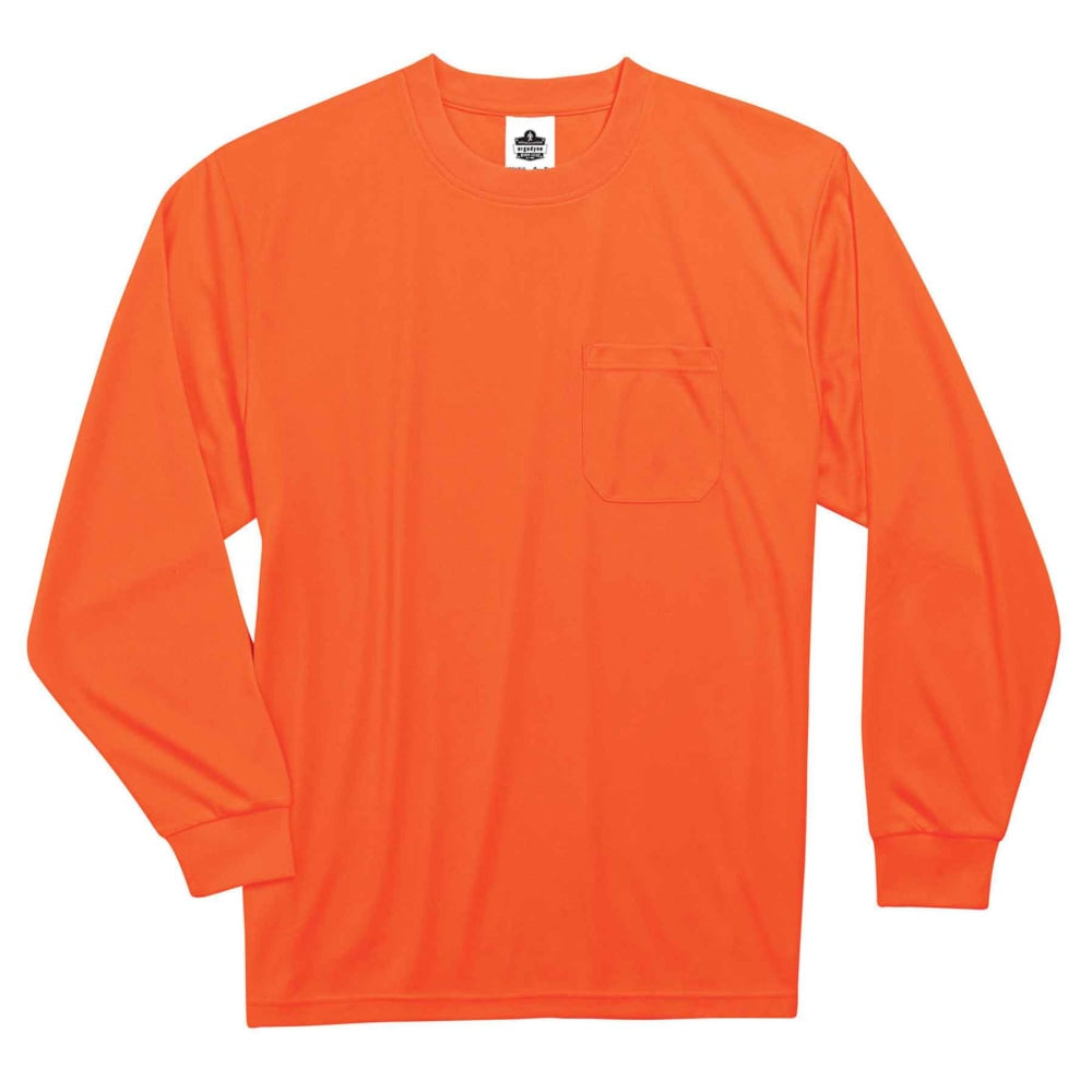 Ergodyne GloWear 8091 Non-Certified Long-Sleeve T-Shirt, Medium, Orange