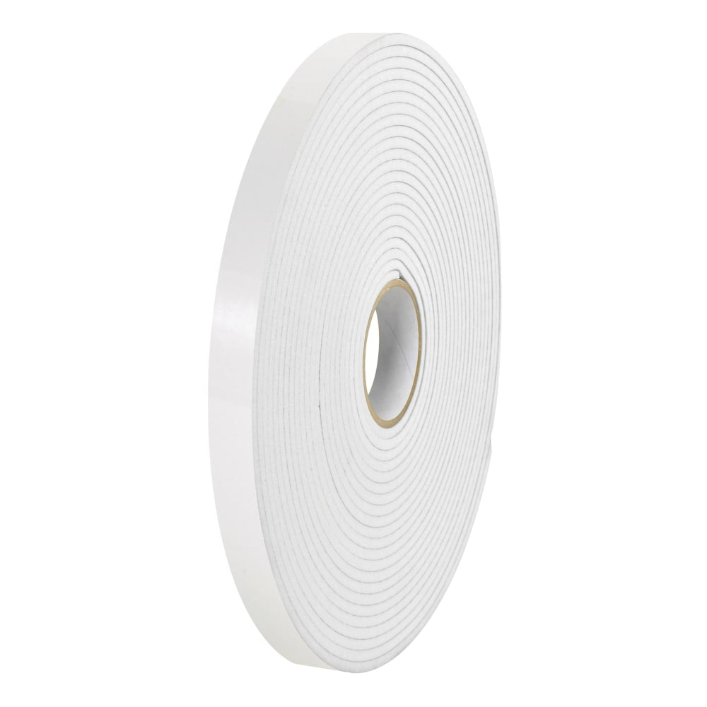 Tape Logic Removable Double-Sided Foam Tape, 1/2in x 36 Yd., White, Case Of 2 Rolls