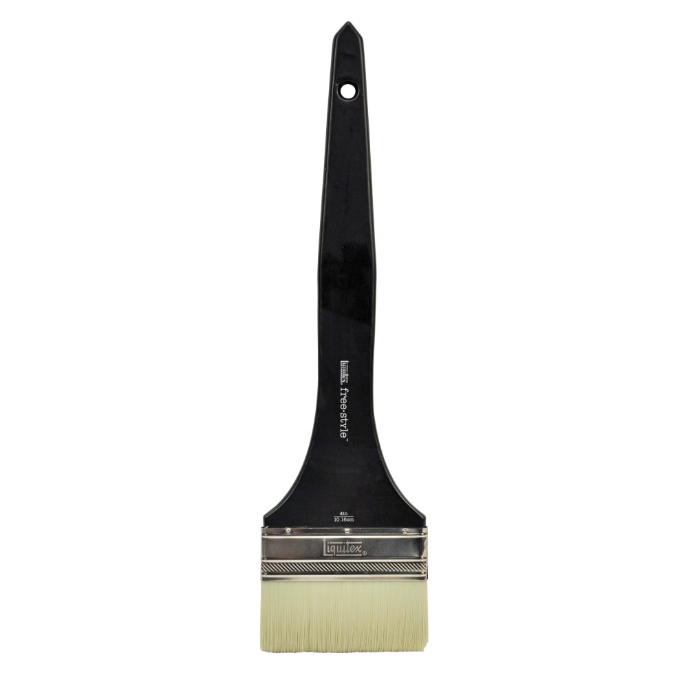 Liquitex Free-Style Large-Scale Paint Brush, 4in, Flat/Varnish Cut, Synthetic, Black