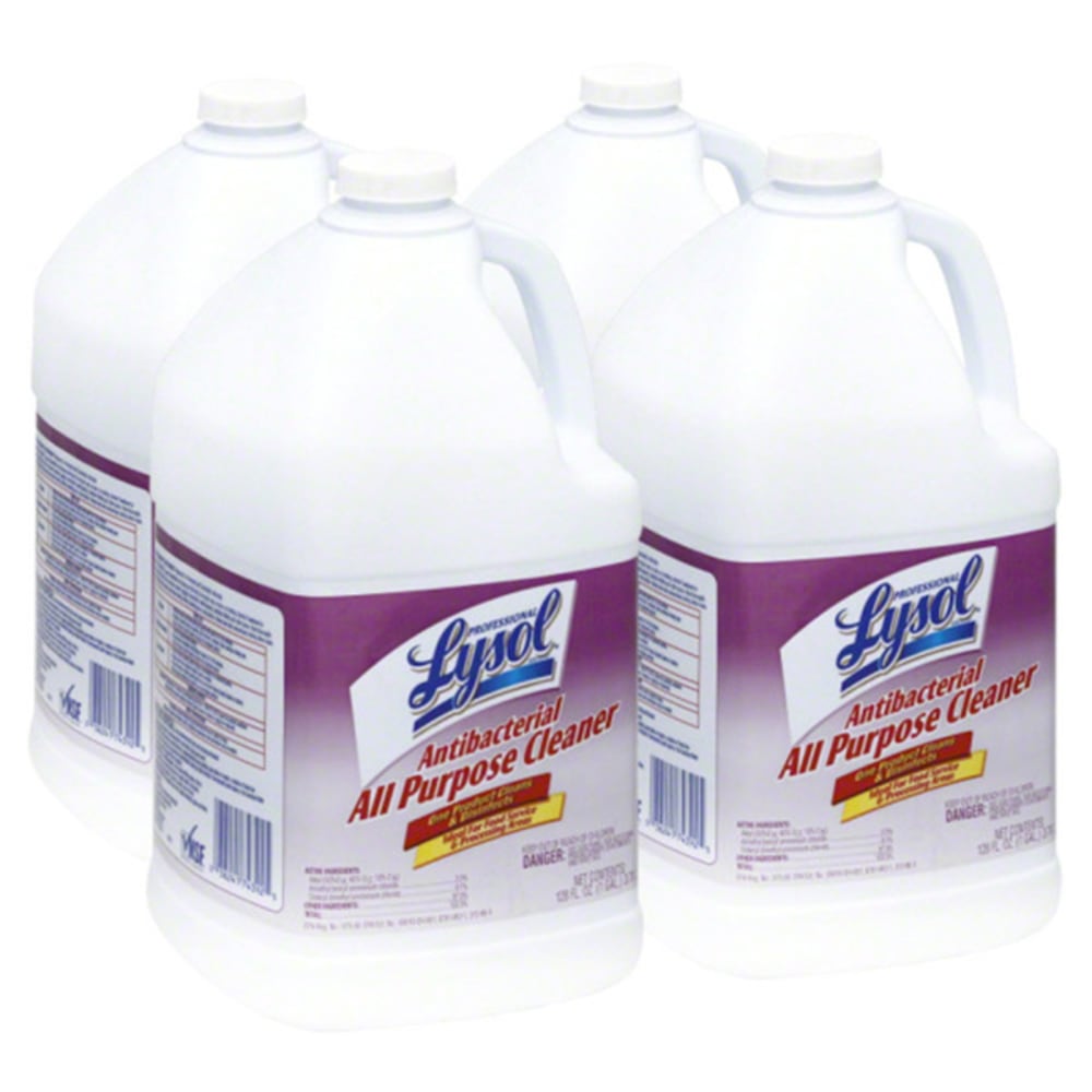 Lysol Professional Antibacterial Liquid All-Purpose Cleaner, 128 Oz Bottle, Case Of 4