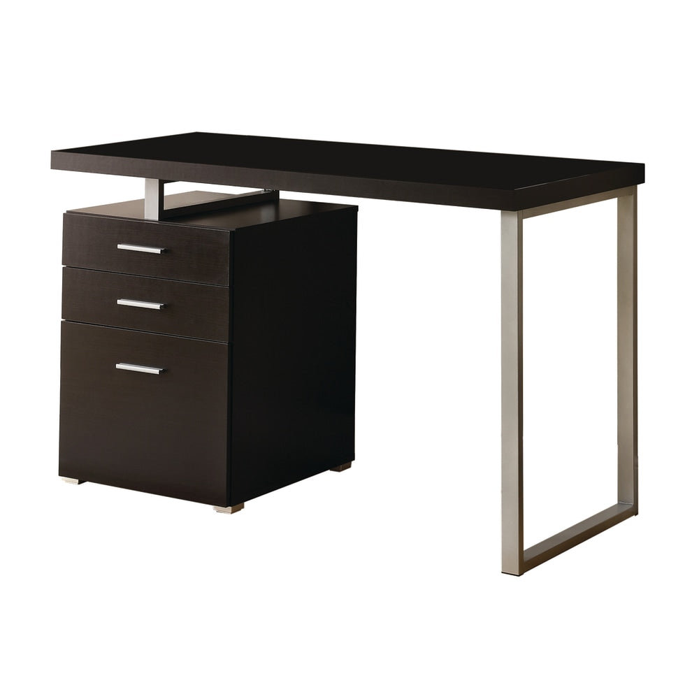 Monarch Specialties 48inW Computer Desk With Left/Right-Pedestal, Cappuccino