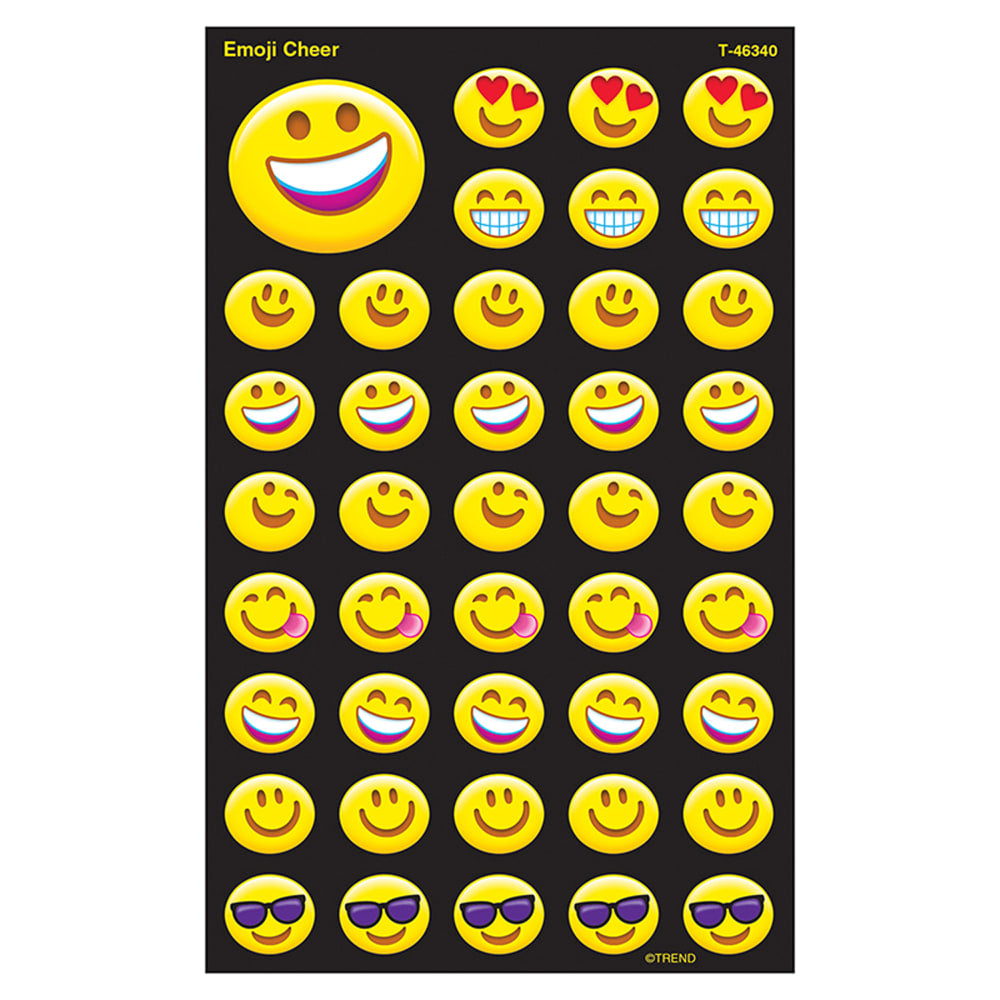 Trend superShapes Stickers, Emoji Cheer, 336 Stickers Per Pack, Set Of 6 Packs