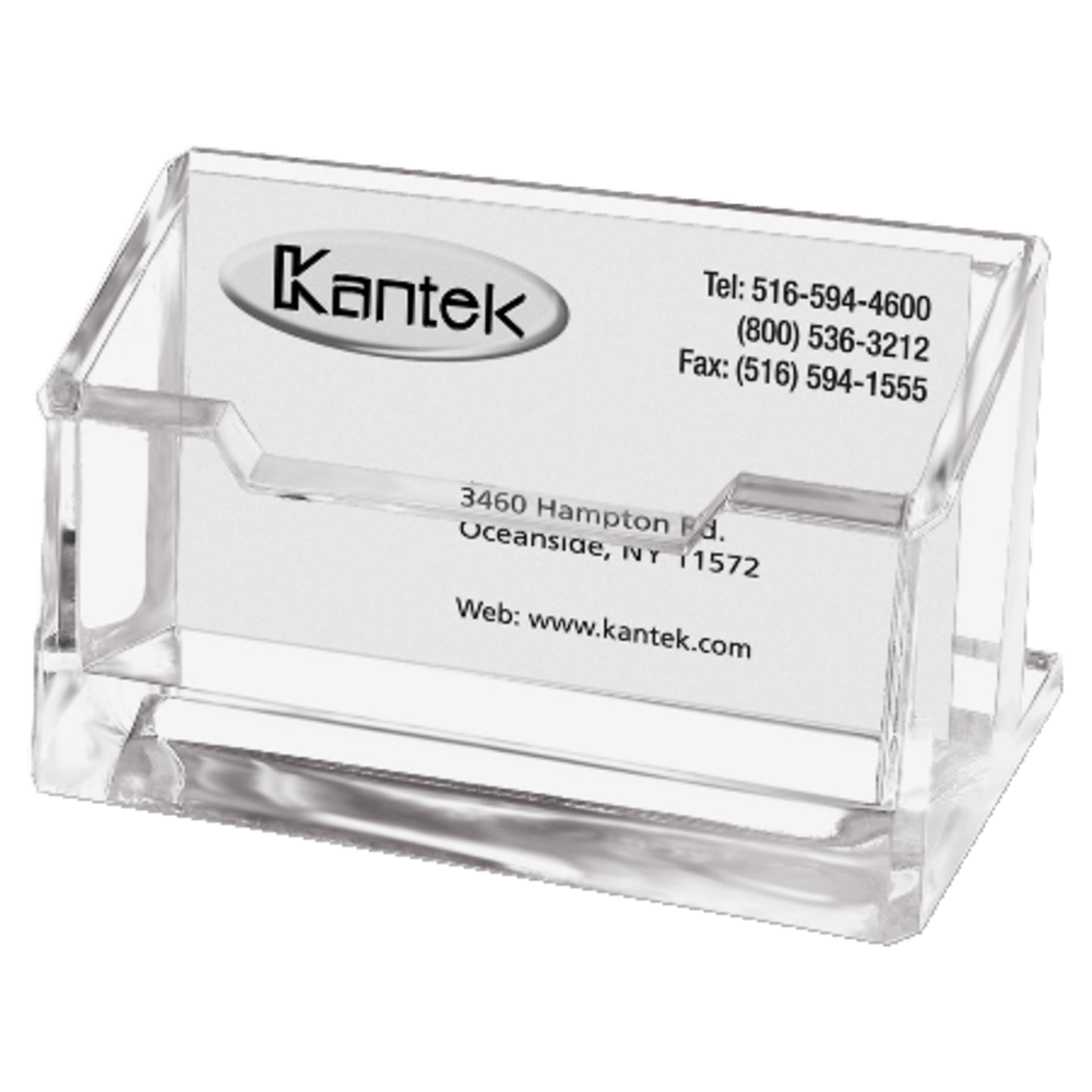 Kantek Acrylic Business Card Holder, 2in x 2 3/8in x 4 1/4in, Clear