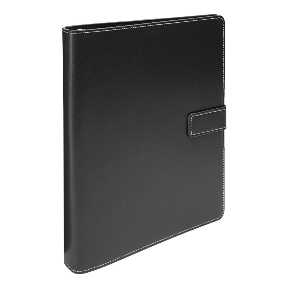 Office Depot Brand Classic Style Magnetic Strap 3-Ring Binder, 1in Round Rings, Black