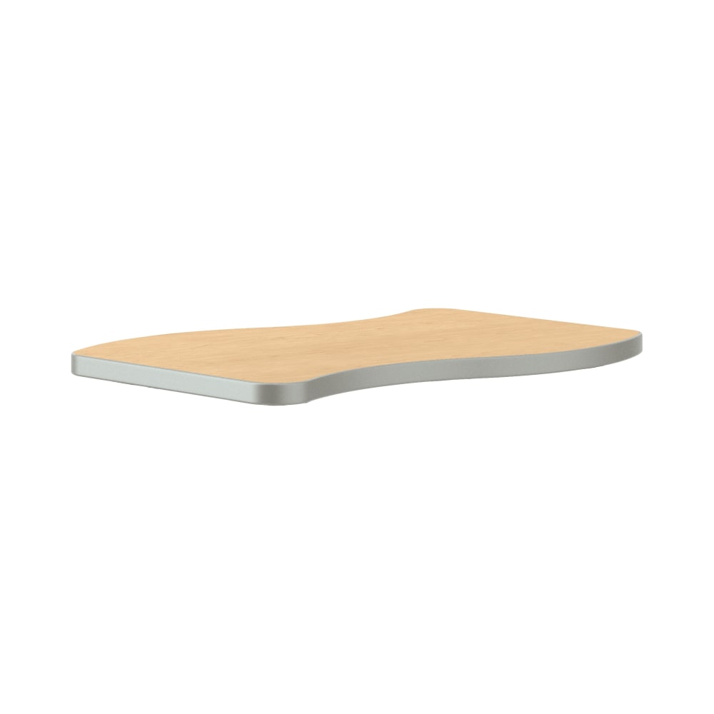 HON Build Ribbon Table Top, 22in x 31in, Natural Maple/Platinum Edge