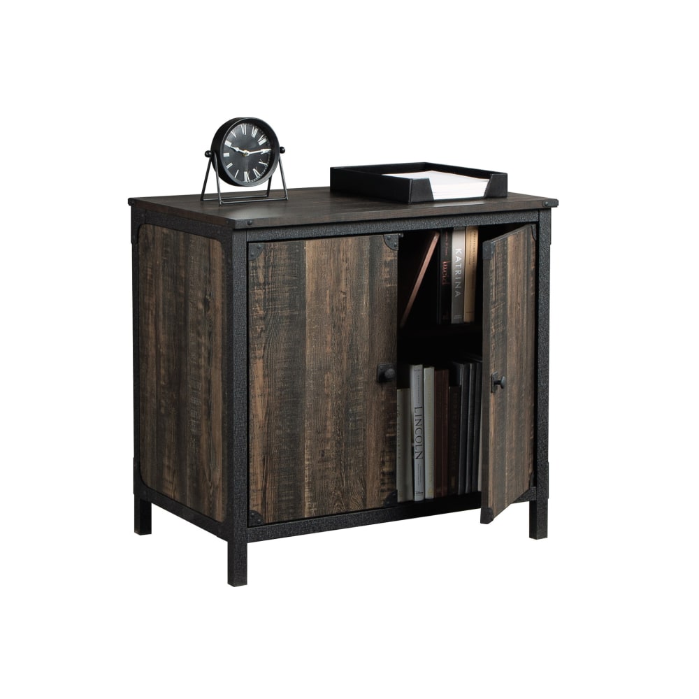 Sauder Steel River 30inH Library Base, Carbon Oak