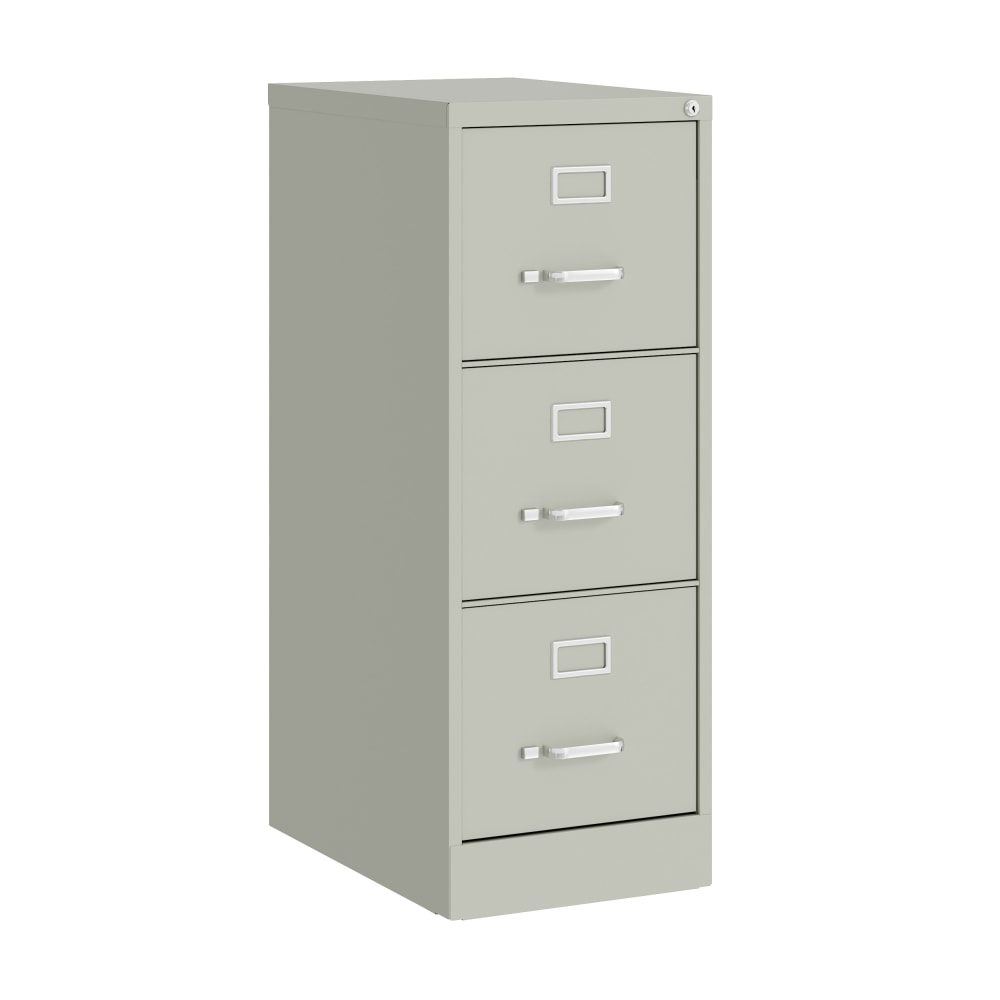 Hirsh Commercial 22inD Vertical 3-Drawer File Cabinet, Light Gray