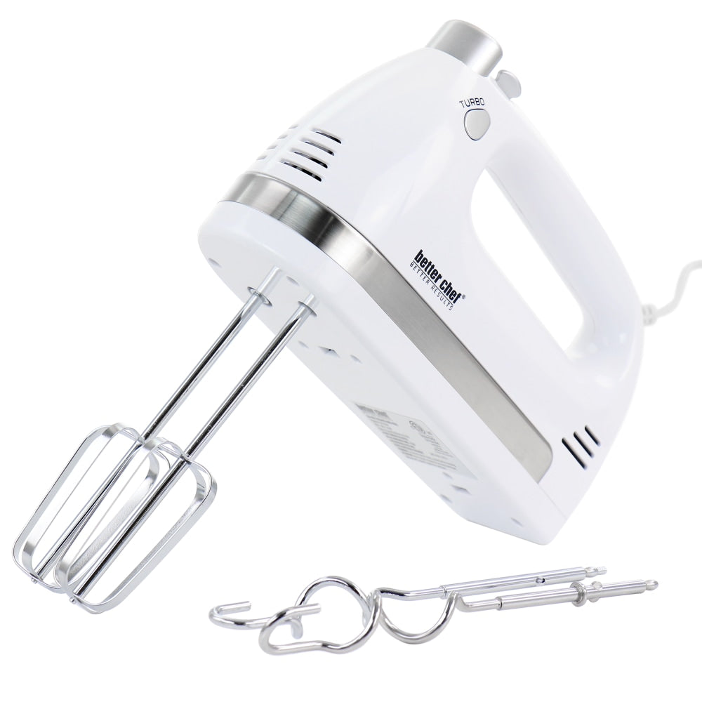 Better Chef MegaMix 5-Speed Hand Mixer, White