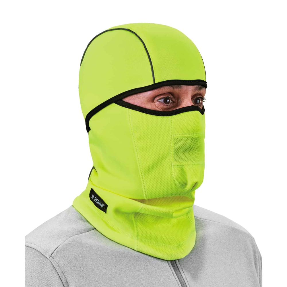 Ergodyne N-Ferno 6823 Windproof Hinged Balaclava, One Size, Lime