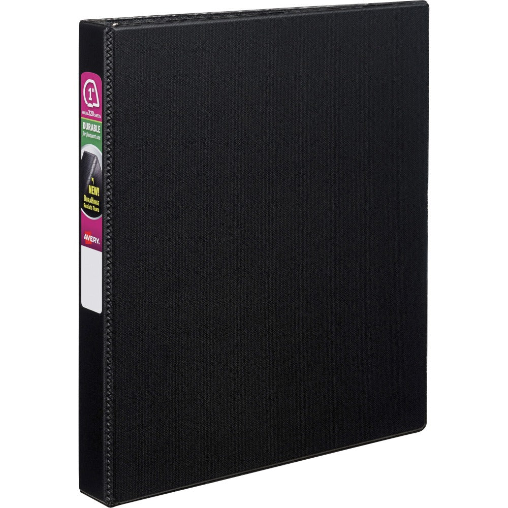 Avery Durable 3-Ring Binder With EZ-Turn Rings, 1in D-Rings, 42% Recycled, Black