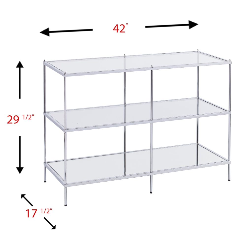 SEI Furniture Knox Glam Mirrored Console Table, Rectangular, Chrome