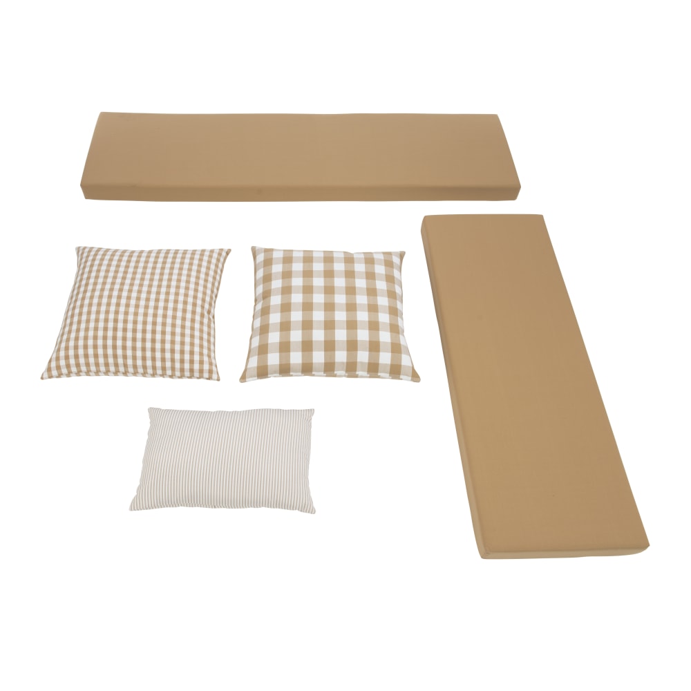 Linon Manning Cotton 5-Piece Cushion Set, Beige