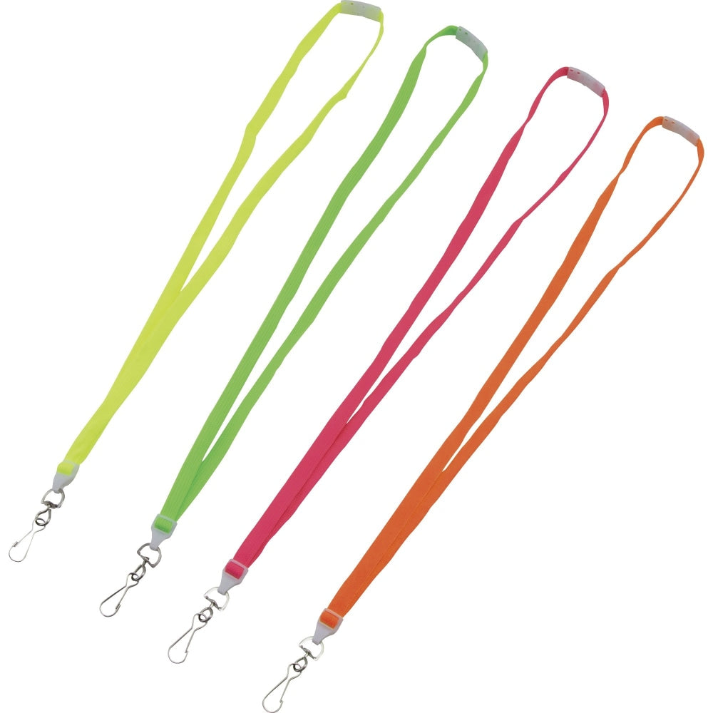 Advantus Neon Breakaway Lanyard - 12 / Pack - 0.5in Width x 36in Length - Neon Pink