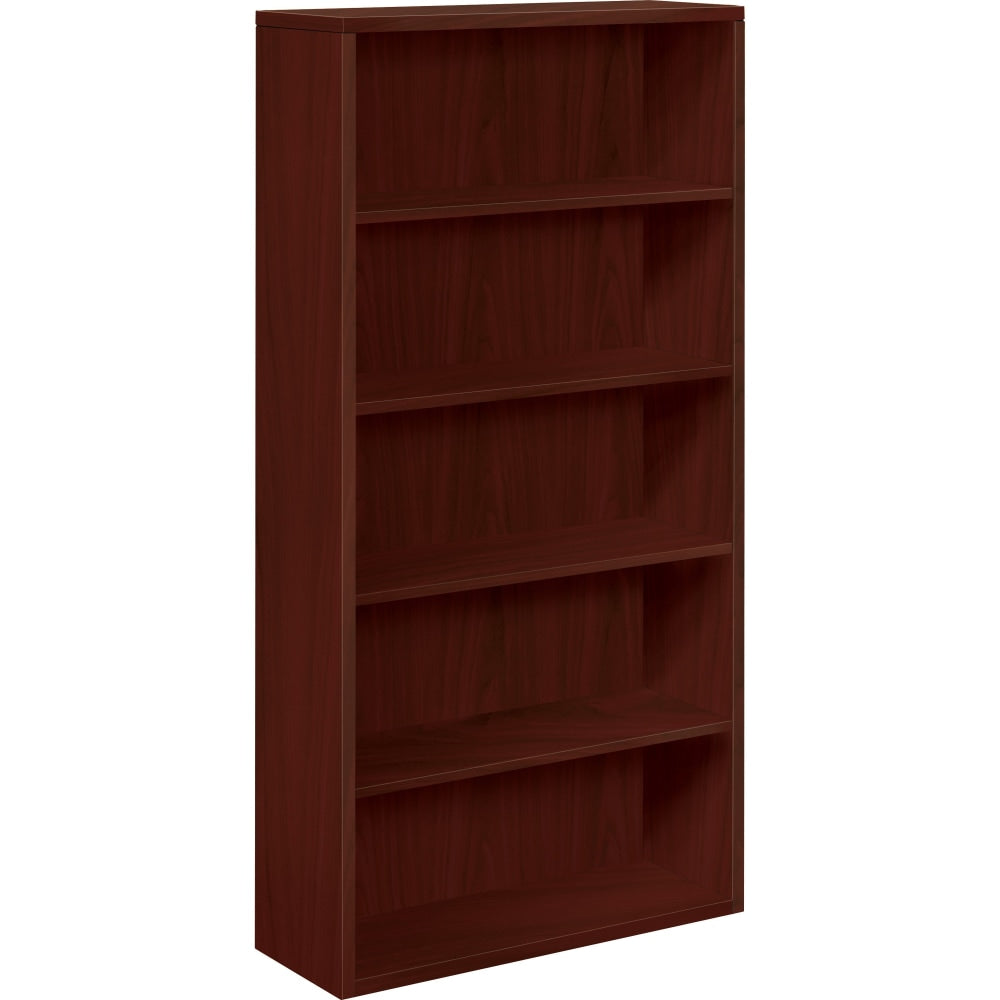 HON 10500 71inH 5-Shelf Bookcase, Mahogany