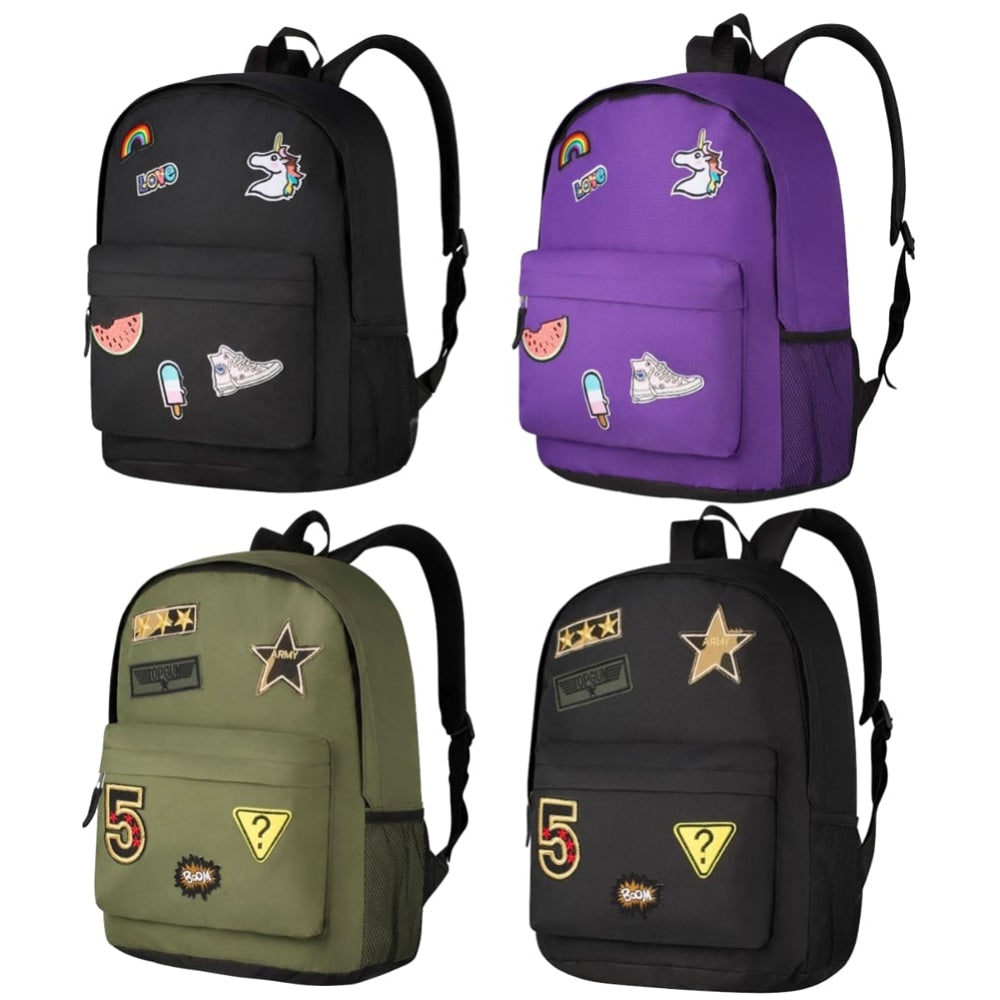 Playground Badges Backpacks, Assorted Colors, Pack Of 12 Backpacks