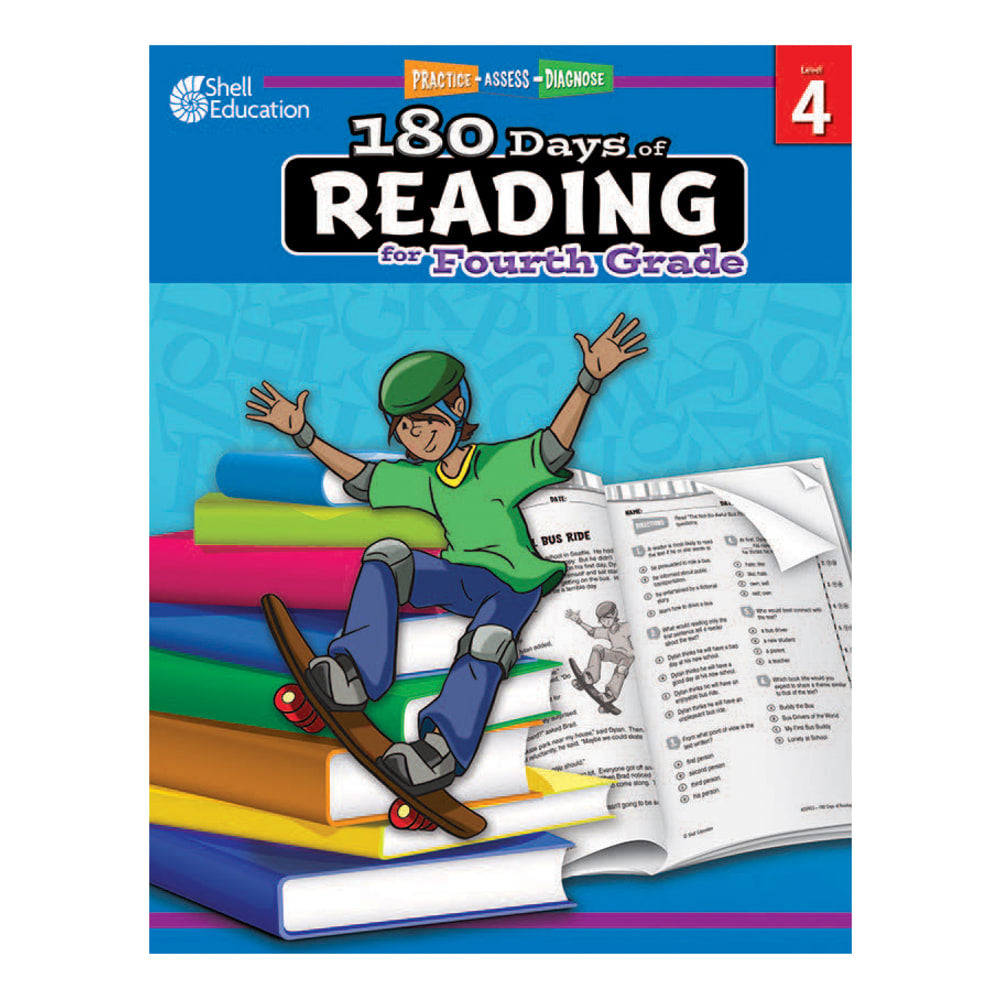 Shell Education 180 Days Of Reading Workbook, Grade 4