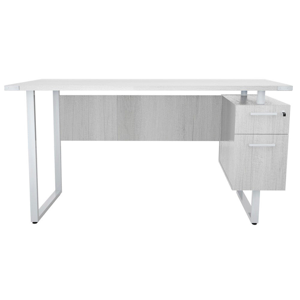 Safco Mirella SOHO 63inW Writing Desk With Pedestal, White Ash