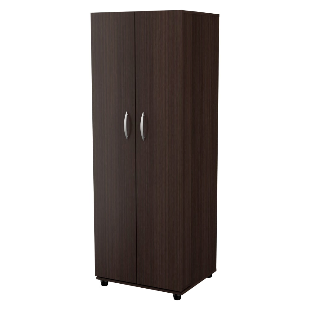 Inval 14-Shelf Storage Cabinet, 66inH x 24inW x 20inD, Espresso