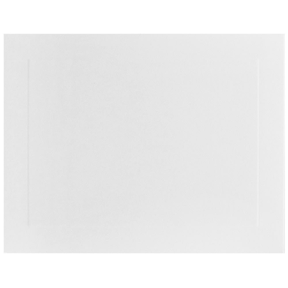 JAM Paper Blank Note Cards, Panel Border, 4 1/4in x 5 1/2in, White, Pack Of 100