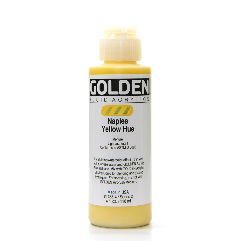 Golden Fluid Acrylic Paint, 4 Oz, Historical Naples Yellow Hue