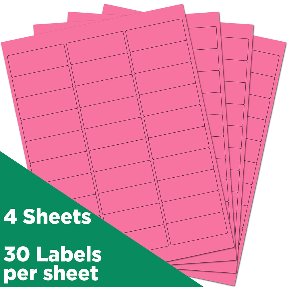 JAM Paper Mailing Address Labels, Rectangle, 2 5/8in x 1in, Pink, Pack Of 120