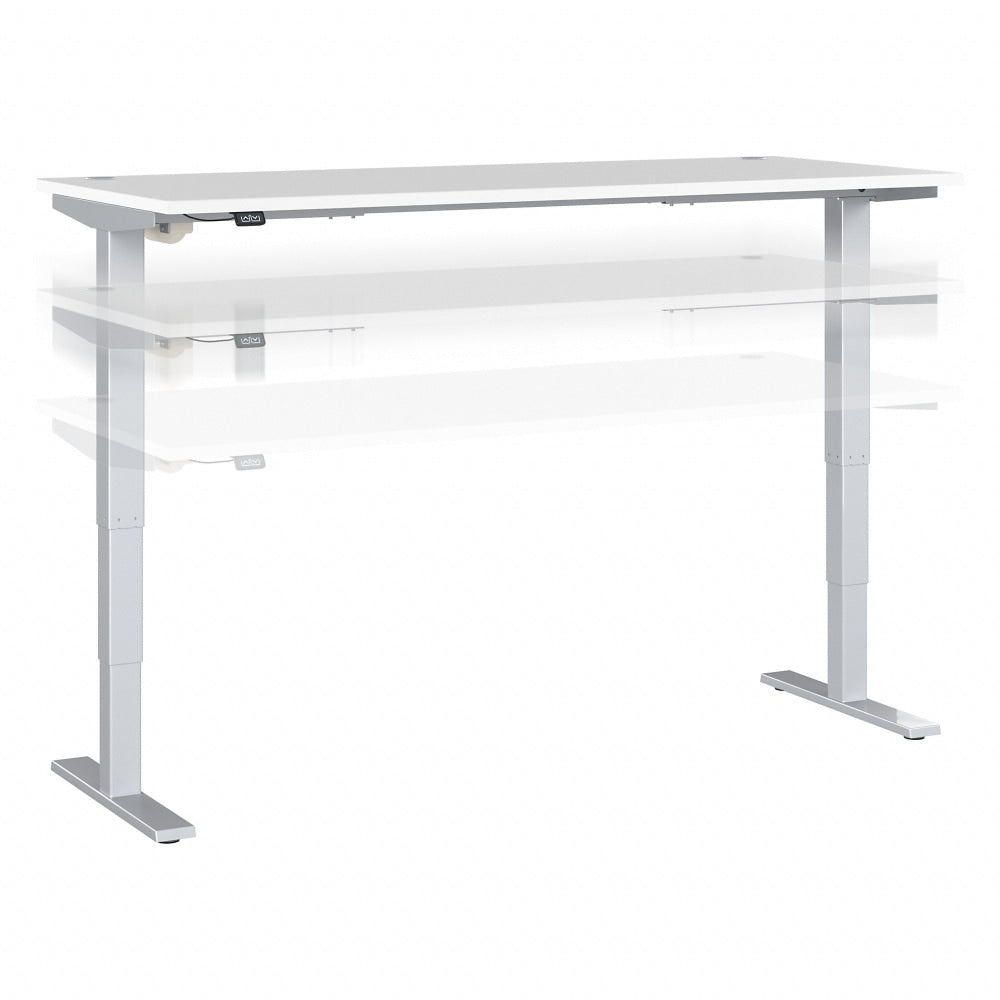 Move 40 Series by Bush Business Furniture Electric Height-Adjustable Standing Desk, 72in x 30in, White/Cool Gray Metallic, Standard Delivery