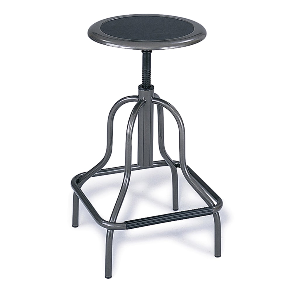 Safco Diesel Series High-Base Stool Without Back, Pewter Frame, Pewter Fabric