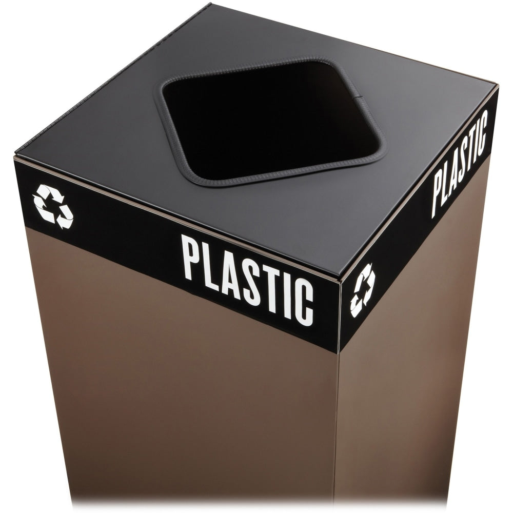 Safco Public Square Recycling Receptacle Lid, 8in Square Opening, 3/4inH x 15inW x 15inD, Black