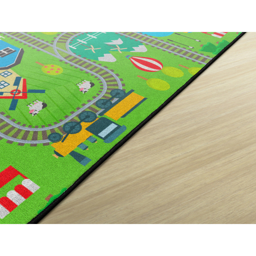 Flagship Carpets Train Ride Area Rug, 6ftH x 8ft4inW