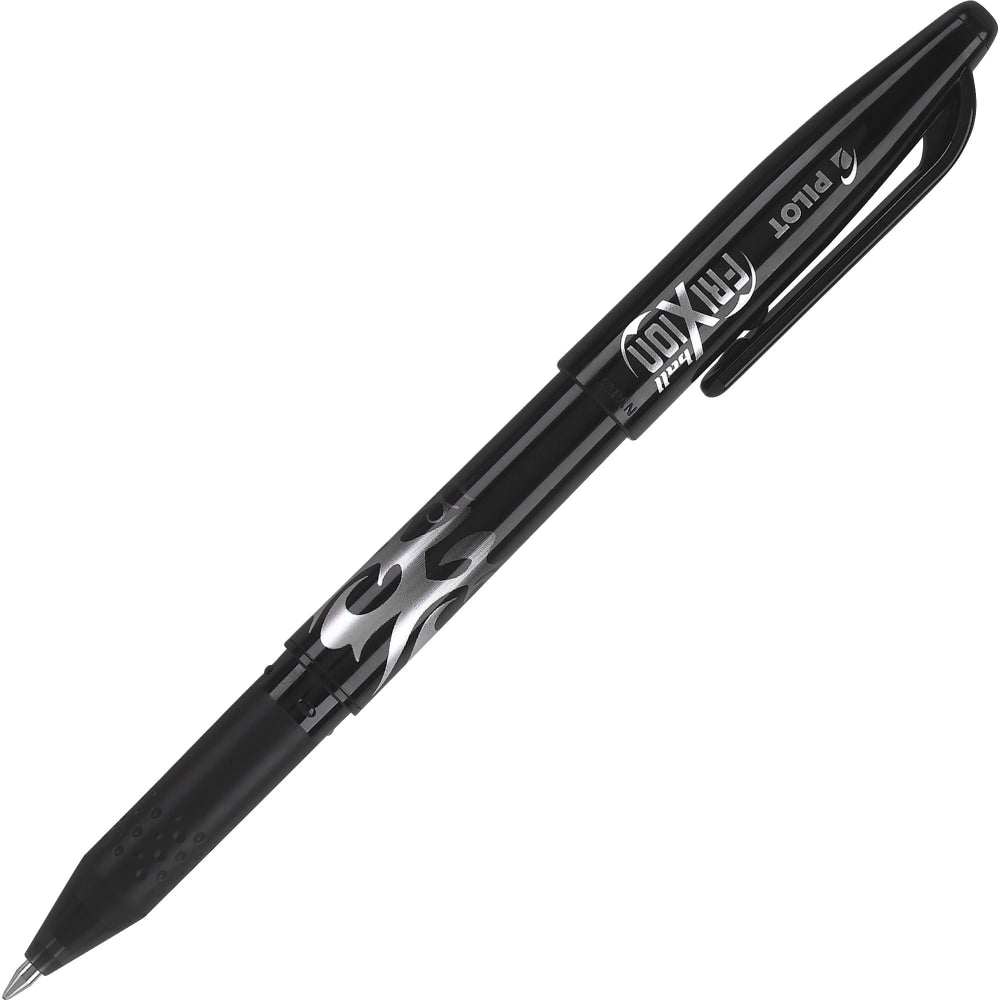 Pilot FriXion Ball Erasable Gel Pens, Pack Of 12, Fine Point, 0.7 mm, Black Barrel, Black Ink