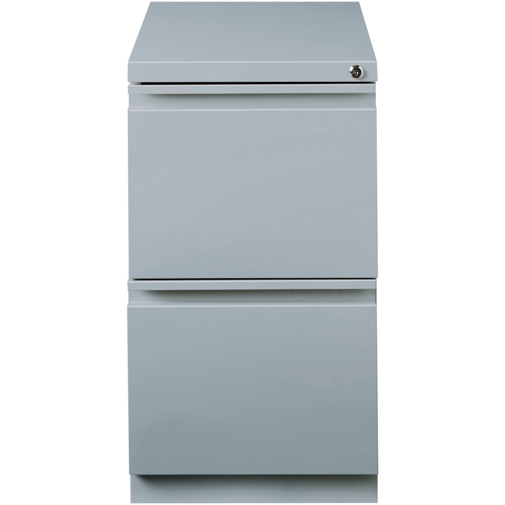 Lorell 19-7/8inD Vertical 2-Drawer Mobile Pedestal File Cabinet, Platinum