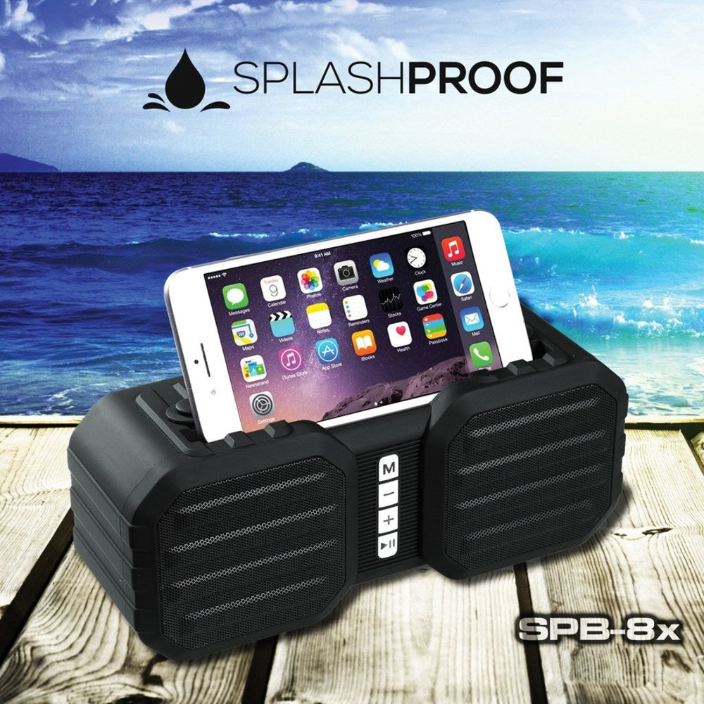 Dolphin Audio SPB-8X Portable Bluetooth Speaker System - 10 W RMS - Black - Battery Rechargeable - USB