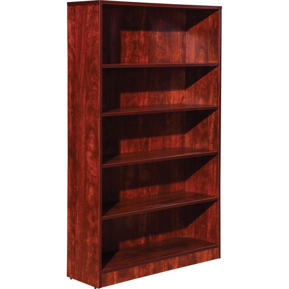 Lorell 60inH 5-Shelf Bookcase, Cherry