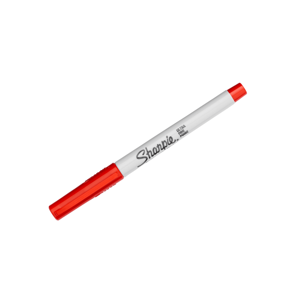 Sharpie Permanent Ultra-Fine Point Markers, Red, Pack of 12 Markers