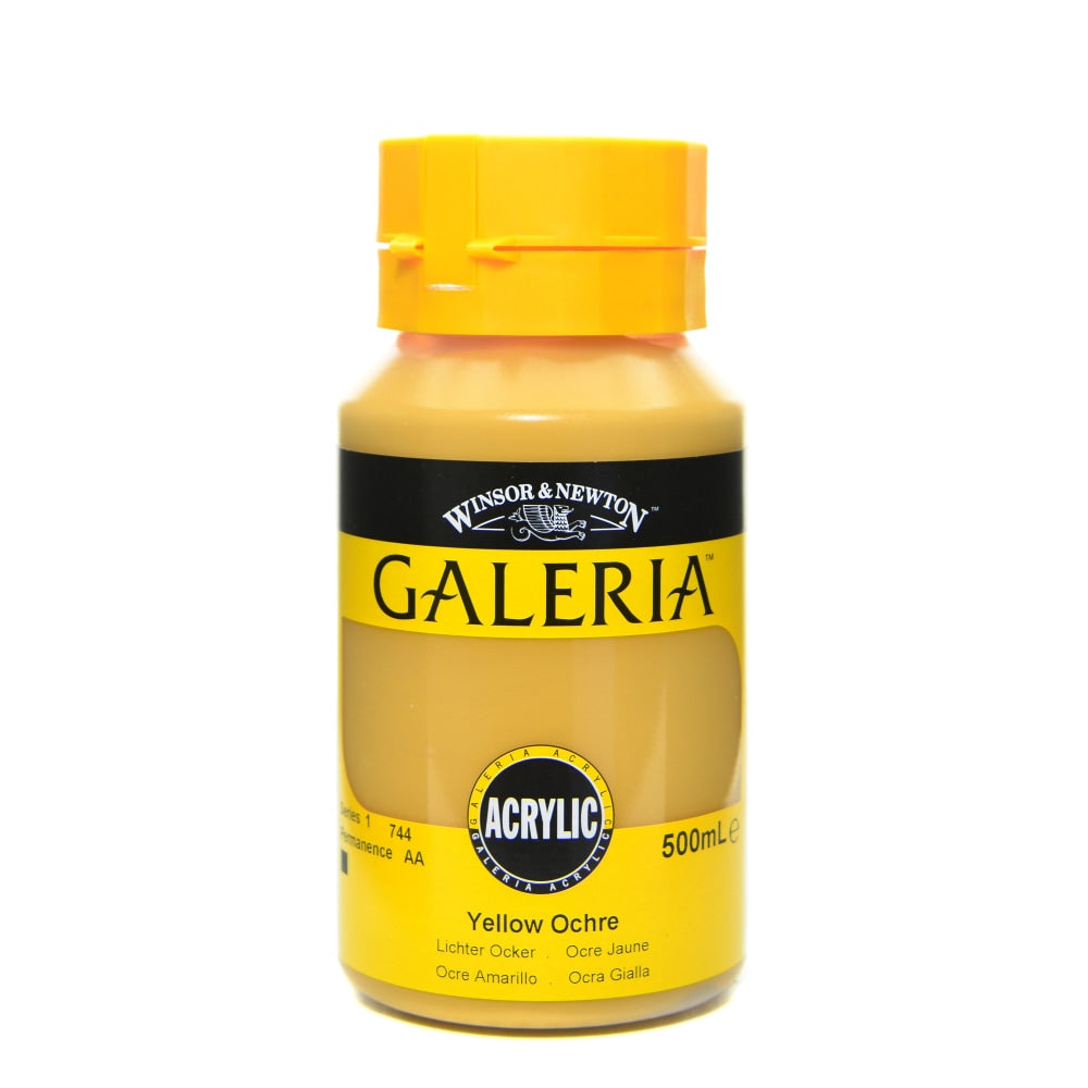 Winsor & Newton Galeria Flow Formula Acrylic Colors, 500 mL, Yellow Ochre, 744