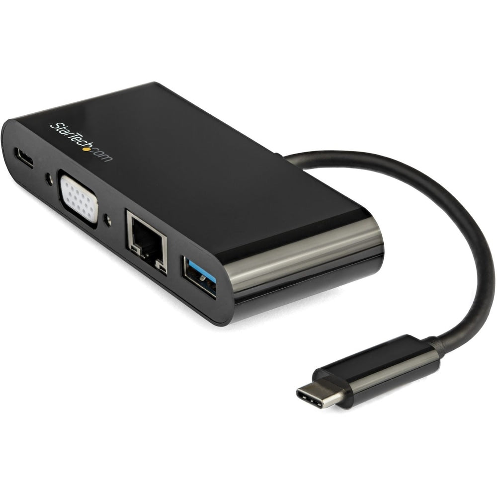 StarTech.com USB C VGA Multiport Adapter - Power Delivery Charging (60W) - USB 3.0 - GbE - USB C Adapter for Mac, Windows, Chrome OS - Create a workstation by connecting your USB-C laptop to a VGA monitor, GbE and USB 3.0 device