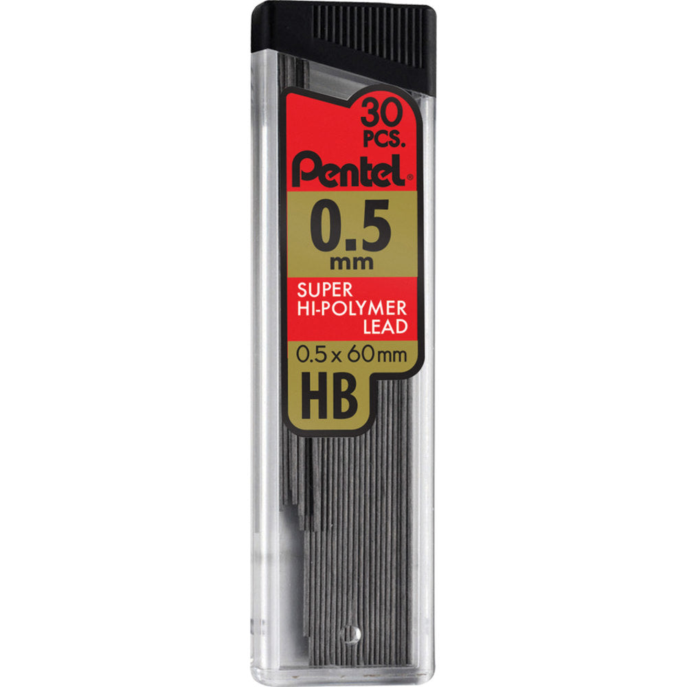 Pentel Super Hi-Polymer Leads - 0.5 mmFine Point - HB - Black - 360 / Box