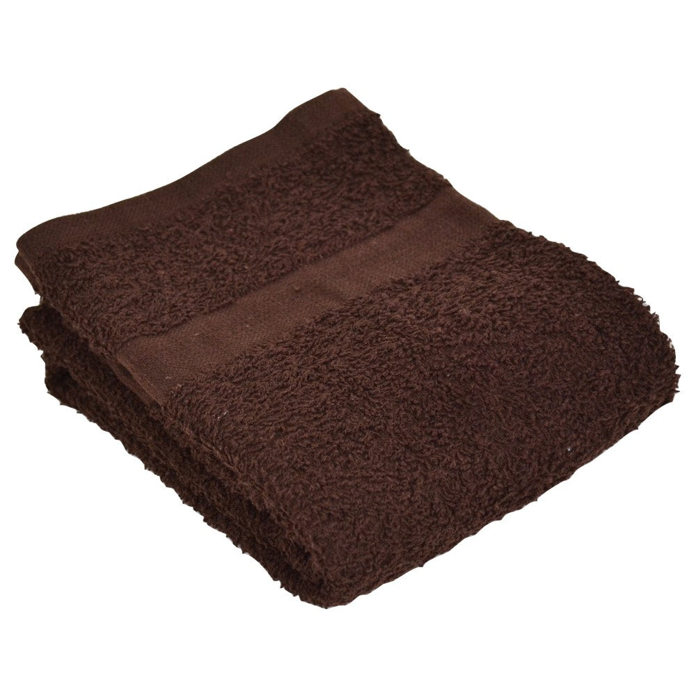 Valu Hand Towels, 16in x 27in, Brown, Pack Of 12 Towels