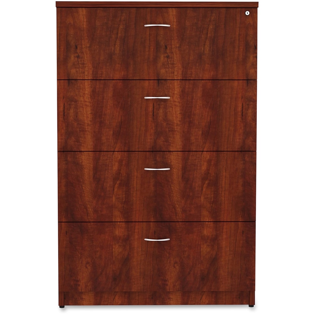 Lorell Essentials 35-1/2inW x 22inD Lateral 4-Drawer File Cabinet, Cherry